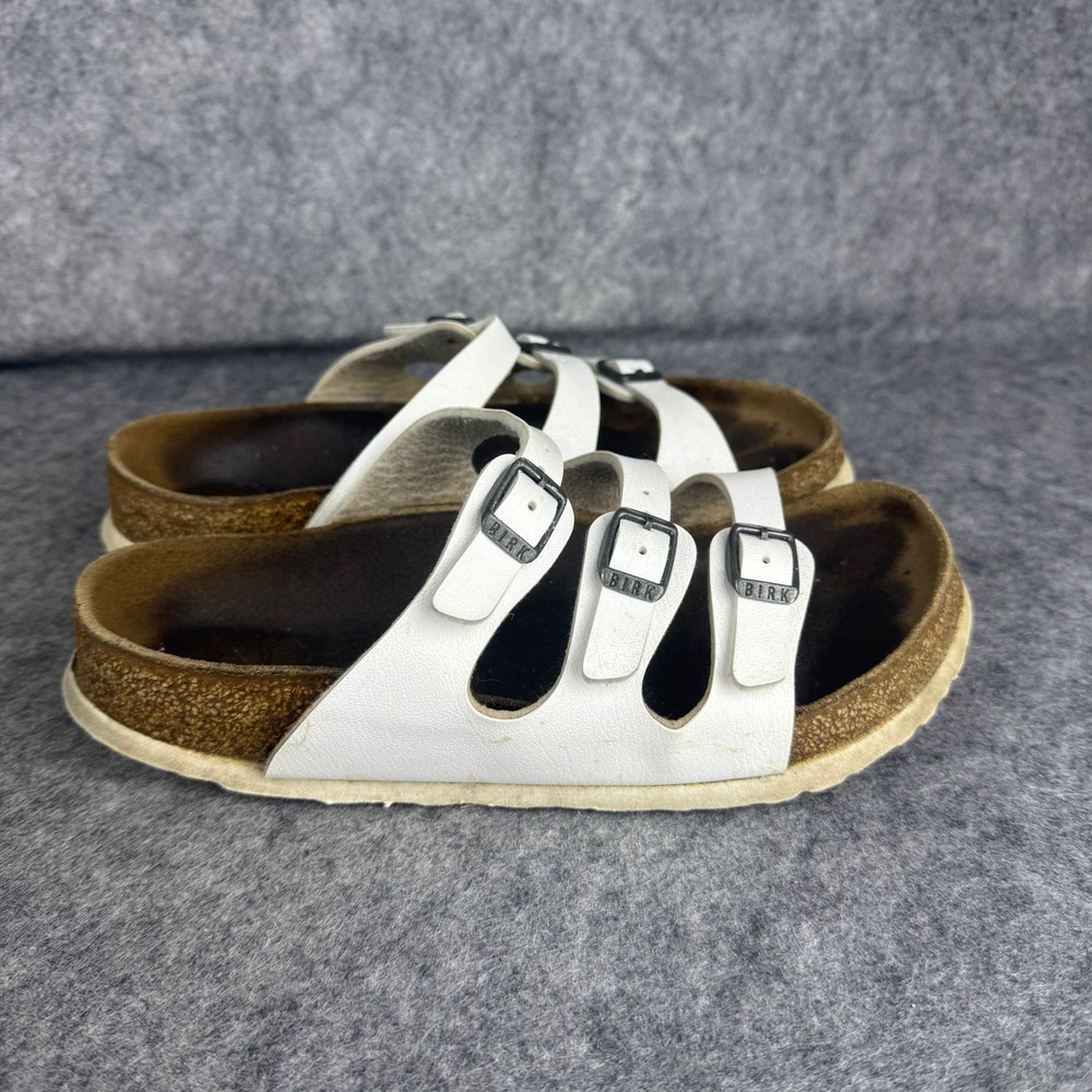 Birkenstock Florida Fresh White Triple Strap Sandals Slides Women Size 38 L7